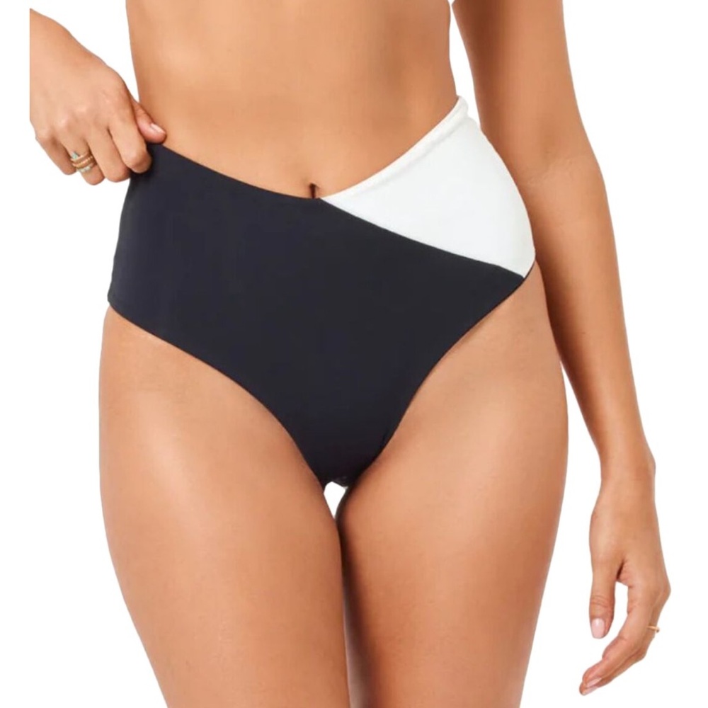 L*Space Black and White Swim Bottom